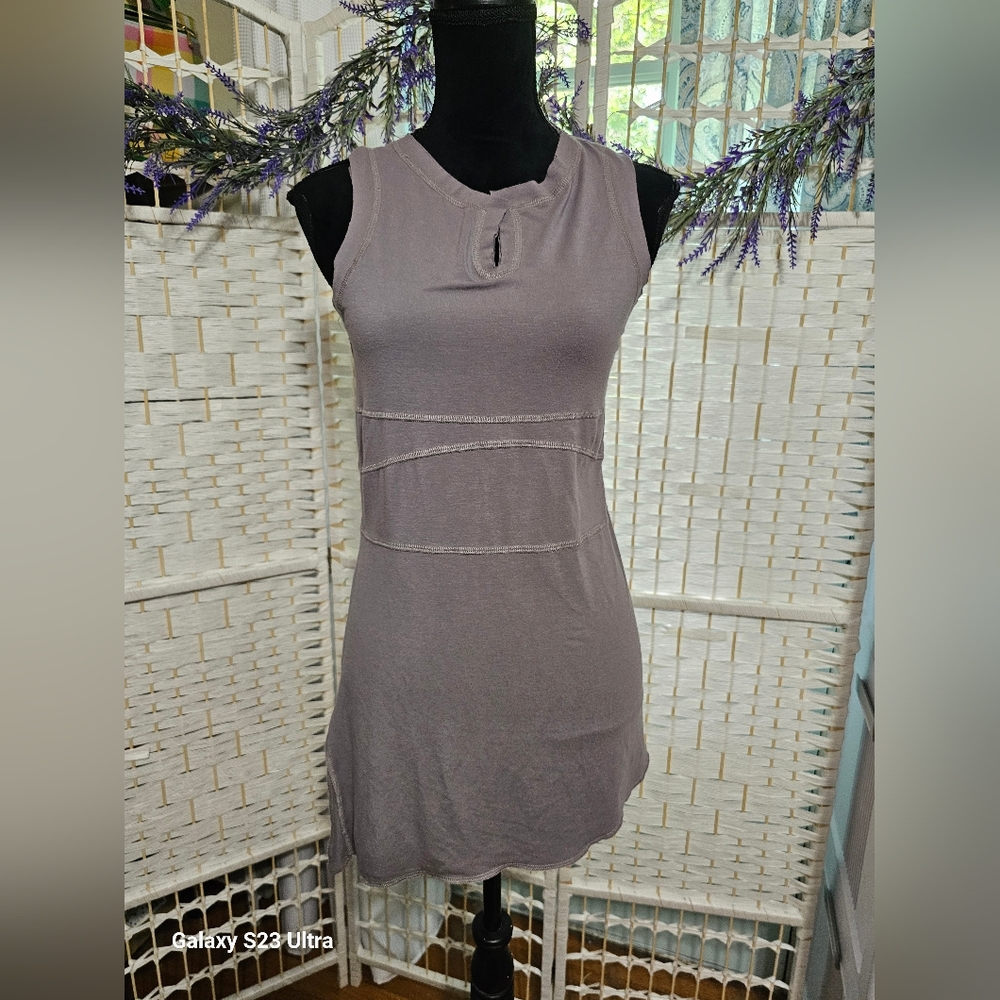 Contourwear Gray Active Wear Yoga Long Tank Top Fitness Athleisure - Picture 2 of 6